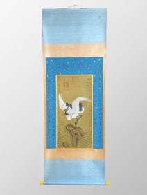 Chinese Watercolour On Silk Crane Design Painting - Zhao Ji?1082?1135?