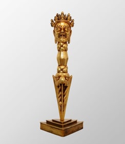 Tibetan Buddhism Gilt Gold Bronze Pestle XiangMo Statue