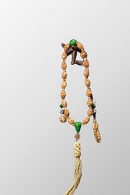 Vintage Bone Carved Laughing Buddha Beads Bracelet