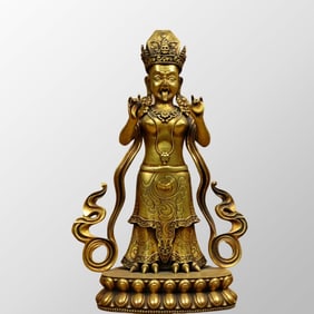 Old Tibetan Buddhism Gilt Gold Bronze Buddha Statue