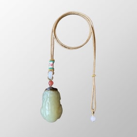Chinese Natural Hetian Jade Carved Pixiu Pendant