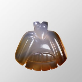 Chinese Natural Agate Carved Bird Pendant