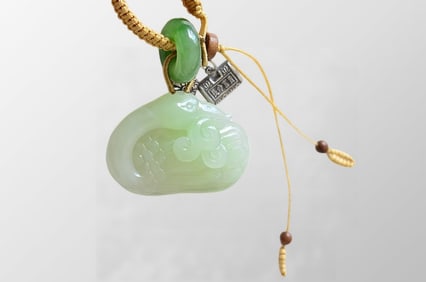 Chinese Natural Hetian Jade Carved Swan Pendant