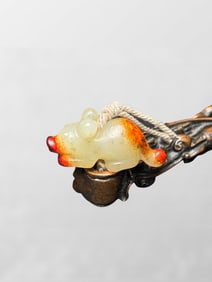 Old Chinese Hetian Jade Cute Pig Pendant