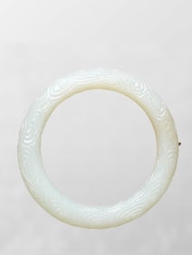 Inside Diameter 57mm Chinese Natural White Hetian Jade Bracelet
