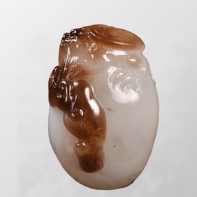 Chinese Natural Hetian Jade Ruyi Dragon Turtle Pendant w Certificate