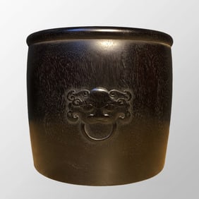 Vintage Chinese Zitan Wood Brush Pot