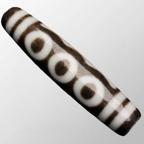 Superb Vintage Tibetan 5 Eye DZI Agate Lucky Pendant