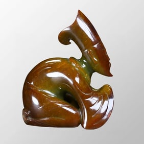 Superb Vintage Chinese Hetian Jade Carved Figure Statue