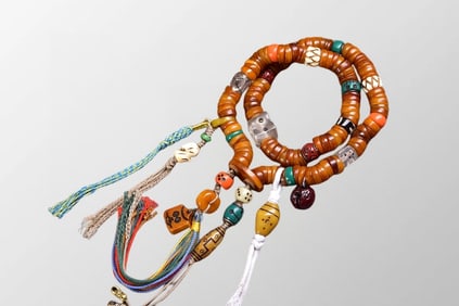 Vintage Tibetan Ox Bone Beads Bracelet