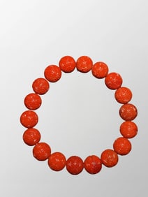 11.5MM Bead Chinese Natural Nanhong Agate Beads Bracelet
