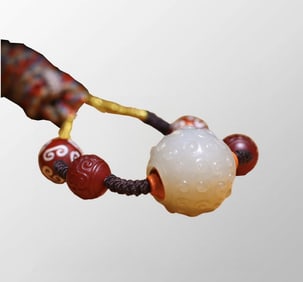 Old Chinese Hetian Jade Lucky Pendant