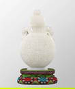 Superb Chinese Qing Dynasty Hetian Jade Double Rings Vase w Lid