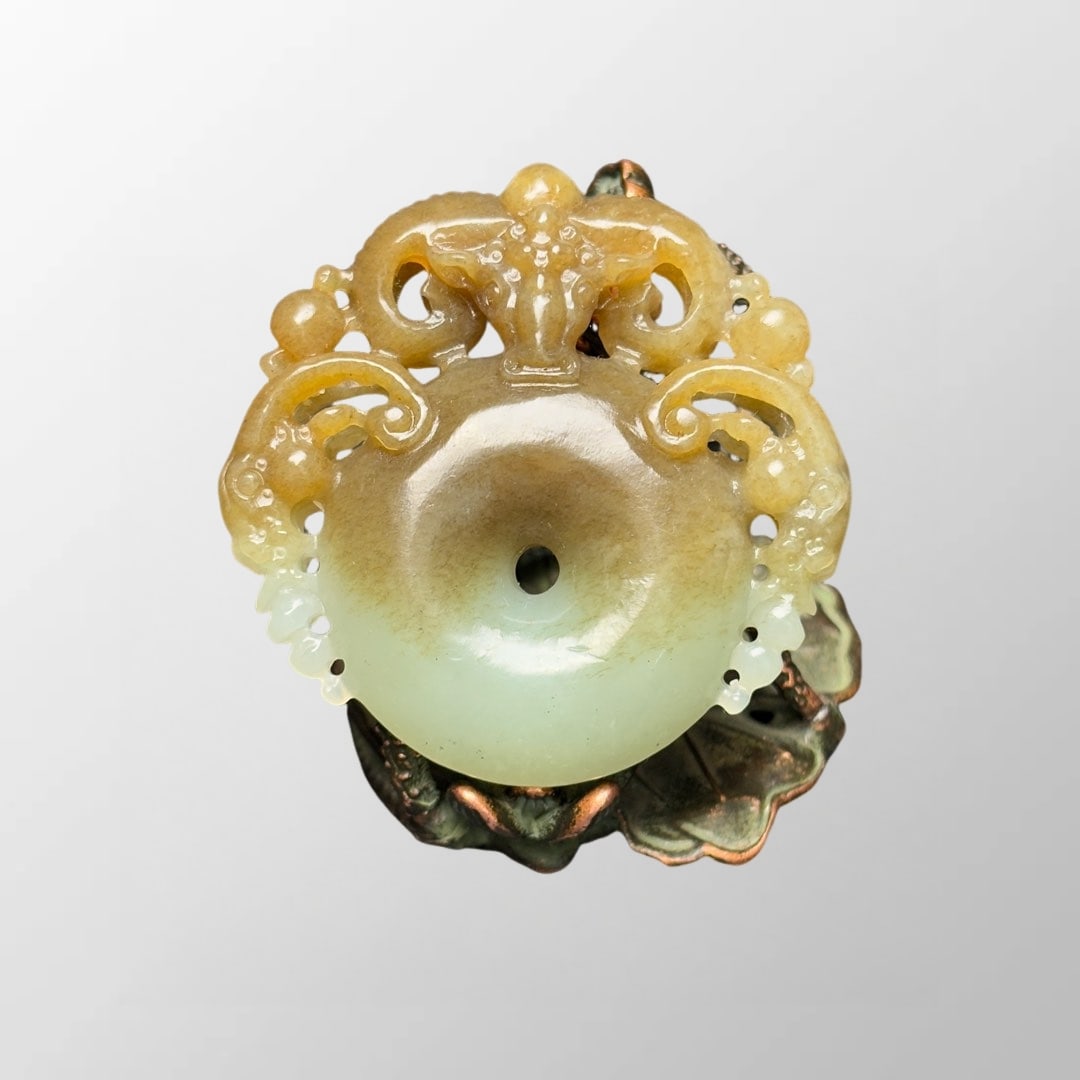 Chinese Natural Hetian Jade Carved Sheep Head Pendant (1 of 10)