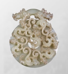Vintage Chinese Hetian Jade High Relief Chi Dragon Jade Seal