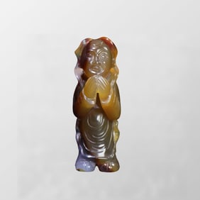 Chinese Natural Agate Carved Urchin Pendant/Statue