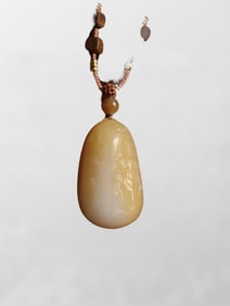 Chinese Hetian Jade Carved Kwan-yin Pendant