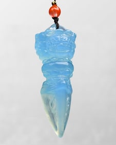 Beautiful Natural Aquamarine Carved Pestle Xiangmo Pendant