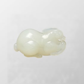 Chinese Hetian Jade Carved Fortune Horse Pendant/Statue