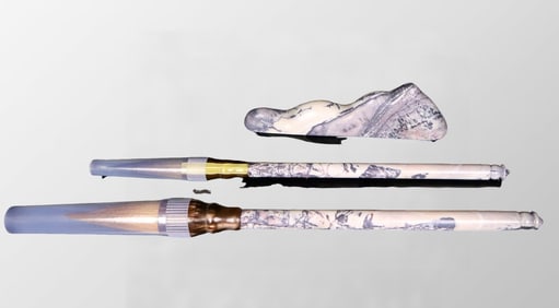 A Set Chinese Shoushan Stone Hair Pencil & Brush Pen Shelf