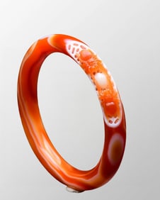 Inside Diameter 59mm Beautiful Natural Red Agate Bracelet