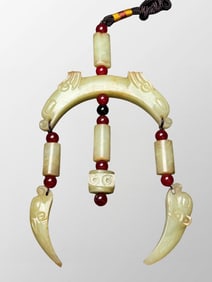 Vintage Chinese Hetian Jade Carved Fortune Dragon Pendant
