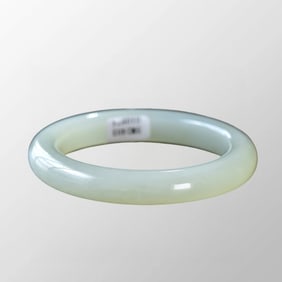 Inside Diameter 60mm Chinese Natural Hetian Jade Bracelet w Certificate