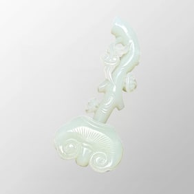Superb Chinese Hetian Jade Carved Ruyi Statue