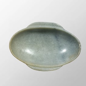 Vintage Chinese Hetian Jade Duoble Ears Cup