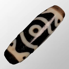 Old Tibetan Three Eyes DZI Agate Lucky Pendant
