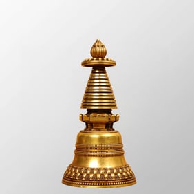Vintage Chinese Gilt Gold Bronze Pagoda Statue