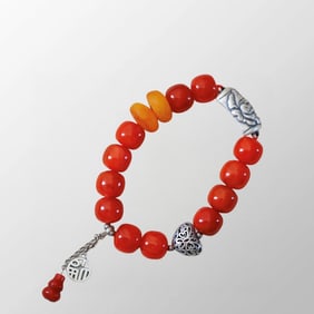 Chinese Nanhong Agate Beads Necklace