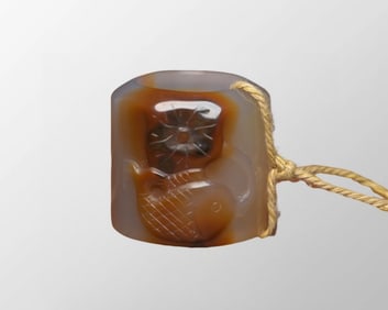 Inside Diameter 23MM Chinese Natural Agate Thumb Ring