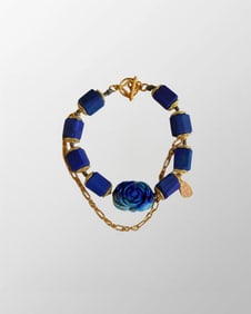 Beautiful Lapis Lazuli Flower Beads Bracelet