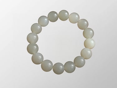 Chinese Hetian Jade Beads Bracelet