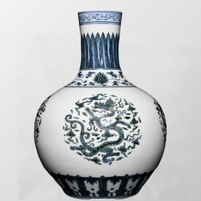 Chinese Doucai Clouds Dragon Design Porcelain Vase