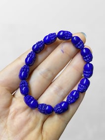 Beautiful Lapis Lazuli Carved Fortune Pixiu Beads Bracelet