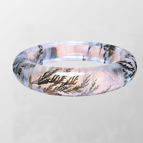 Old Chinese Crystal Inside Painting Plant Design Bracelet