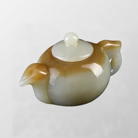 Superb Chinese Hetian Jade Teapot
