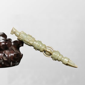 Old Chinese Hetian Jade Pestle Xiangmo Statue