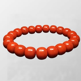 Chinese Nanhong Agate Beads Bracelet