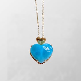 Beautiful Larimar Heart Shape Pendant