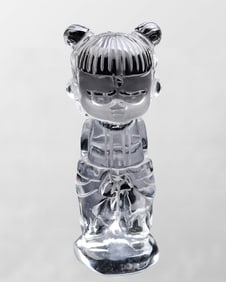 Beautiful Natural White Crystal Carved Nezha Pendant