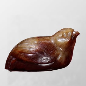 Vintage Chinese Hetian Jade Carved Bird Statue