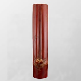 Old Bamboo Low Relief Peach Arm Rest