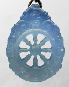 Beautiful Aquamarine Carved Dharma-vessel Pendant