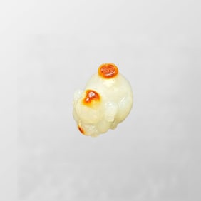 Chinese Natural Hetian Jade Carved Fortune Pig Pendant