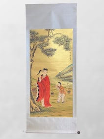Chinese Watercolour On Xuan Paper Figure Painting - Tang Yin