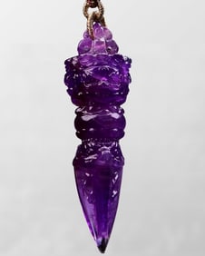 Exquisite Amethyst Carved Pestle Xiangmo Pendant
