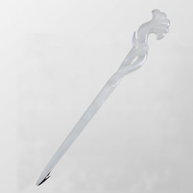 Chinese Hetian Jade Carved Apricot Leaves Hairpin